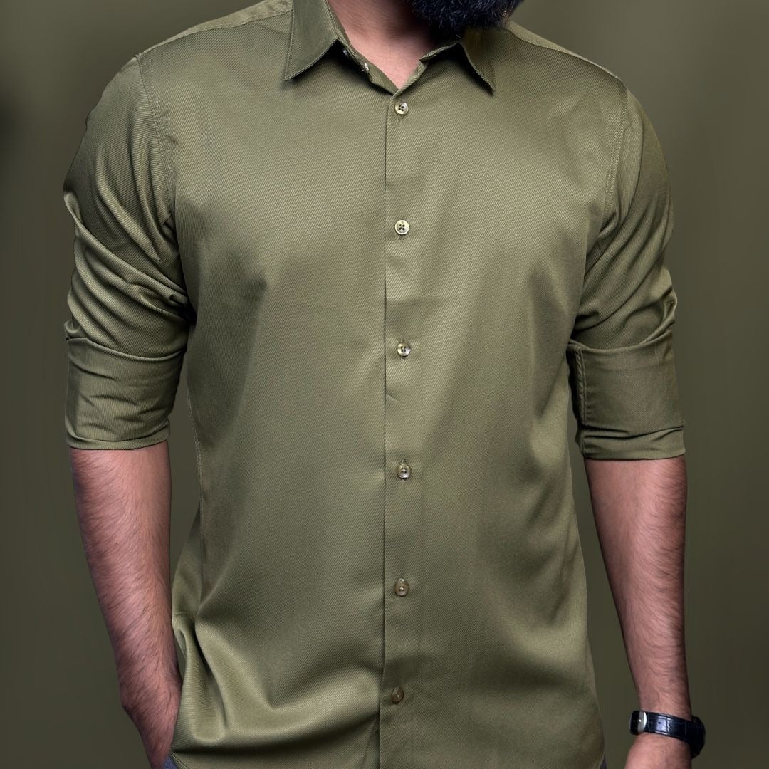Micro Stitch Shirt - Olive