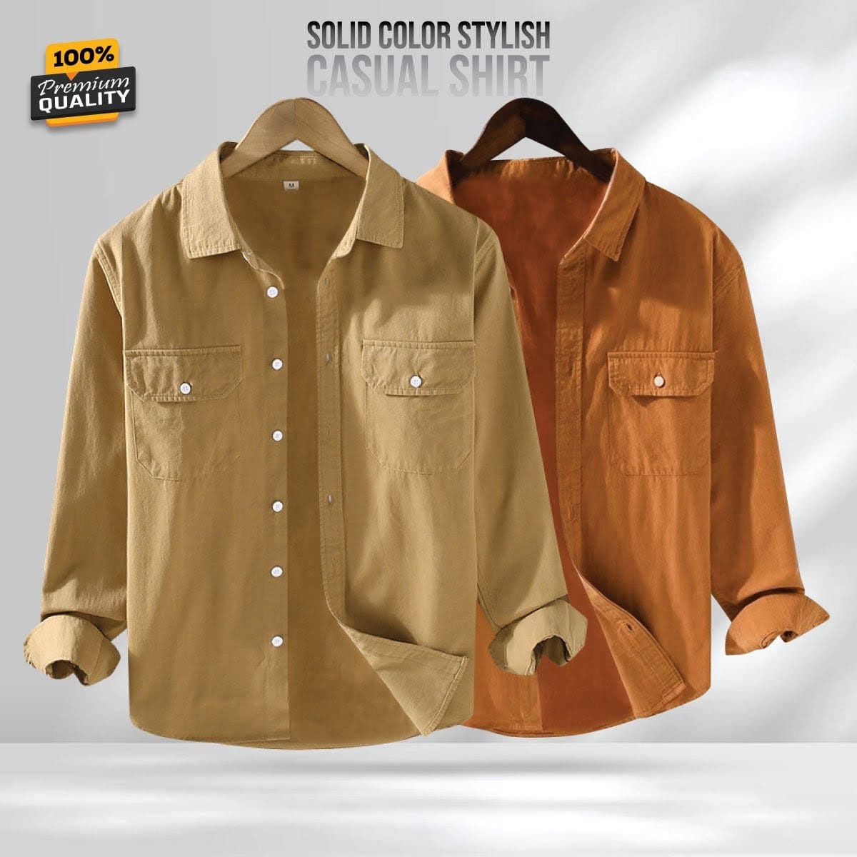 Full Sleeve Double Pocket Premium Shirt - 2 Pis Combo