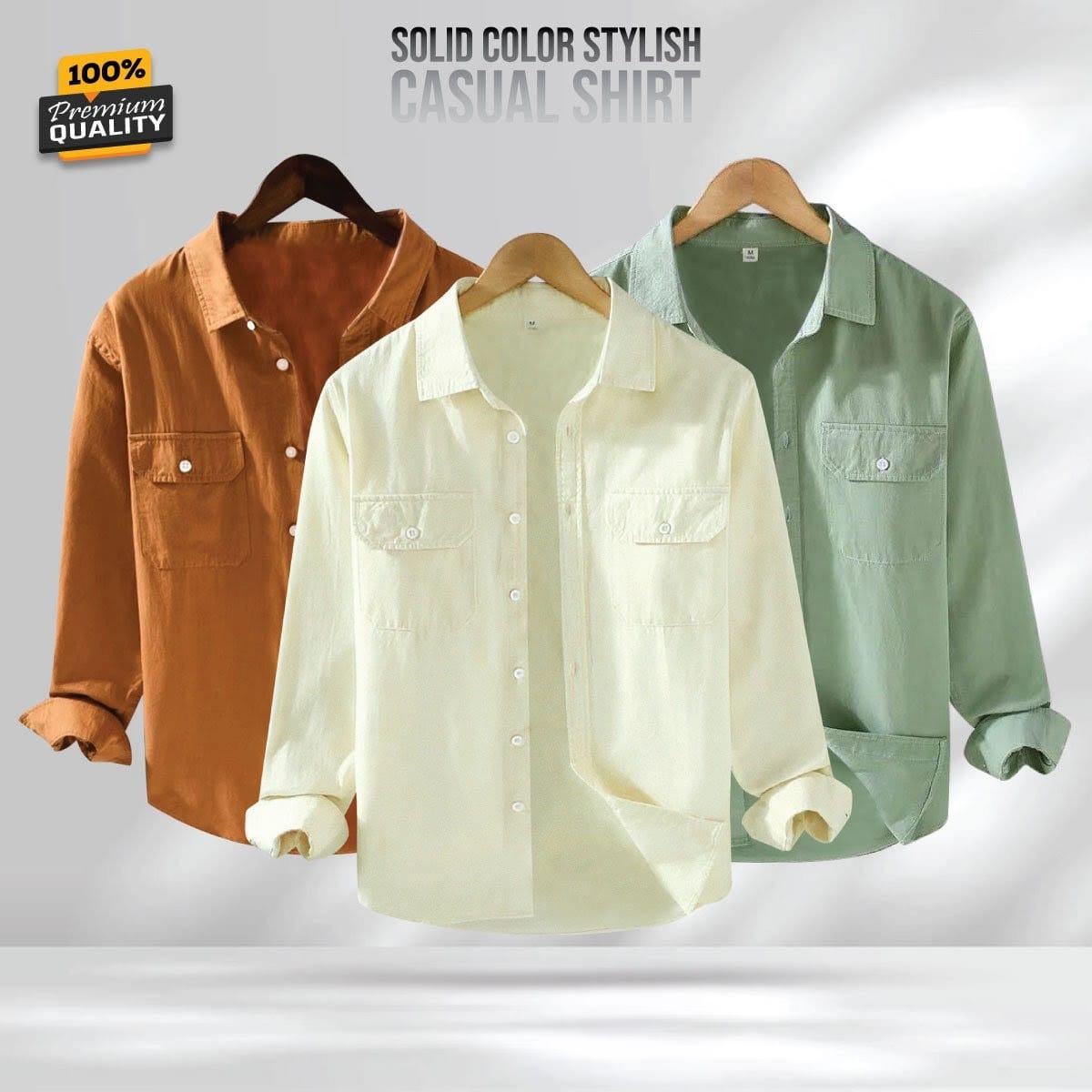 Full Sleeve Double Pocket Premium Shirt - 3 Pis Combo
