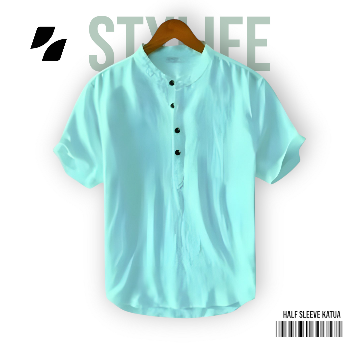 Cyan Color - Half Sleeve Katua