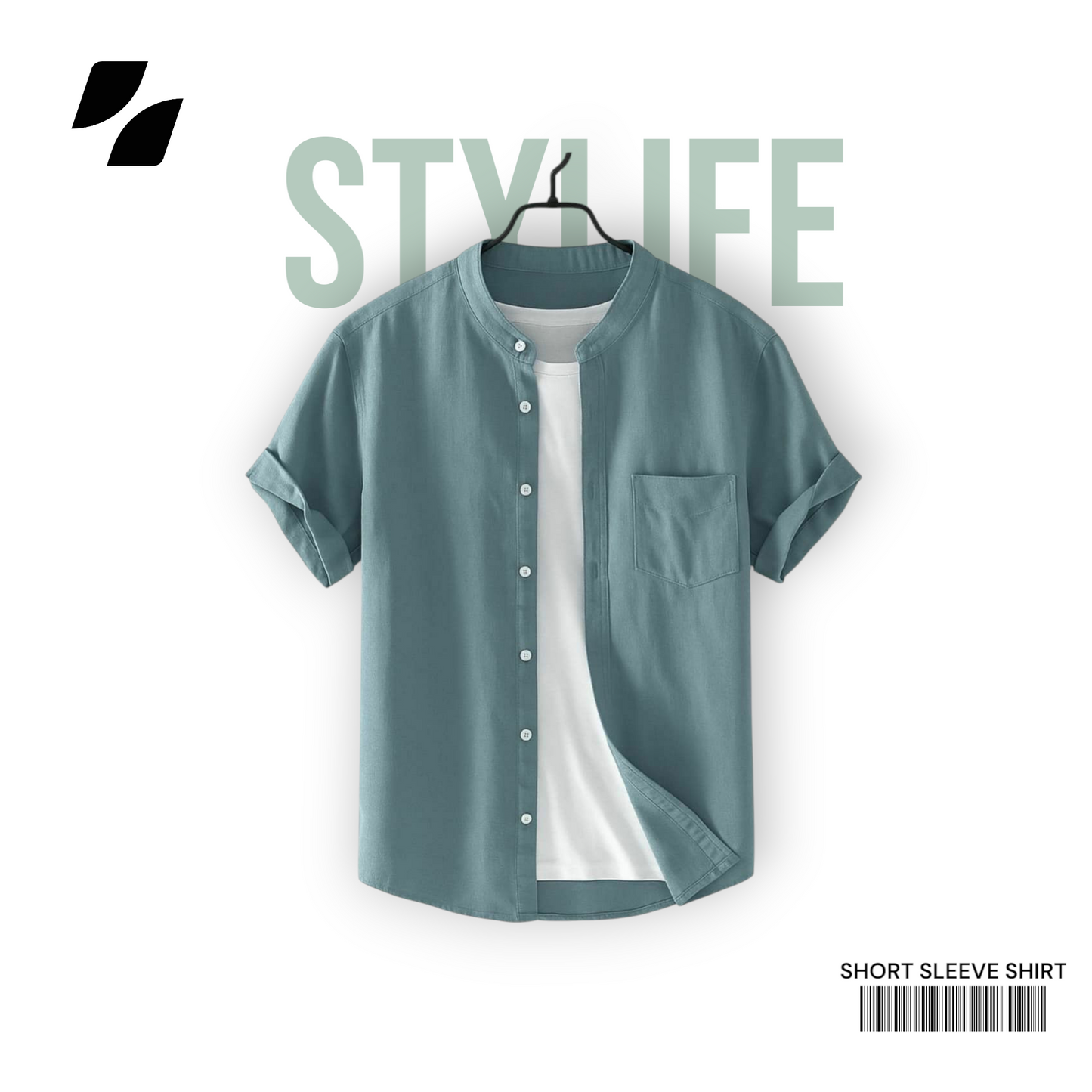 Bluish Grey Color - Half Sleeve Shirt