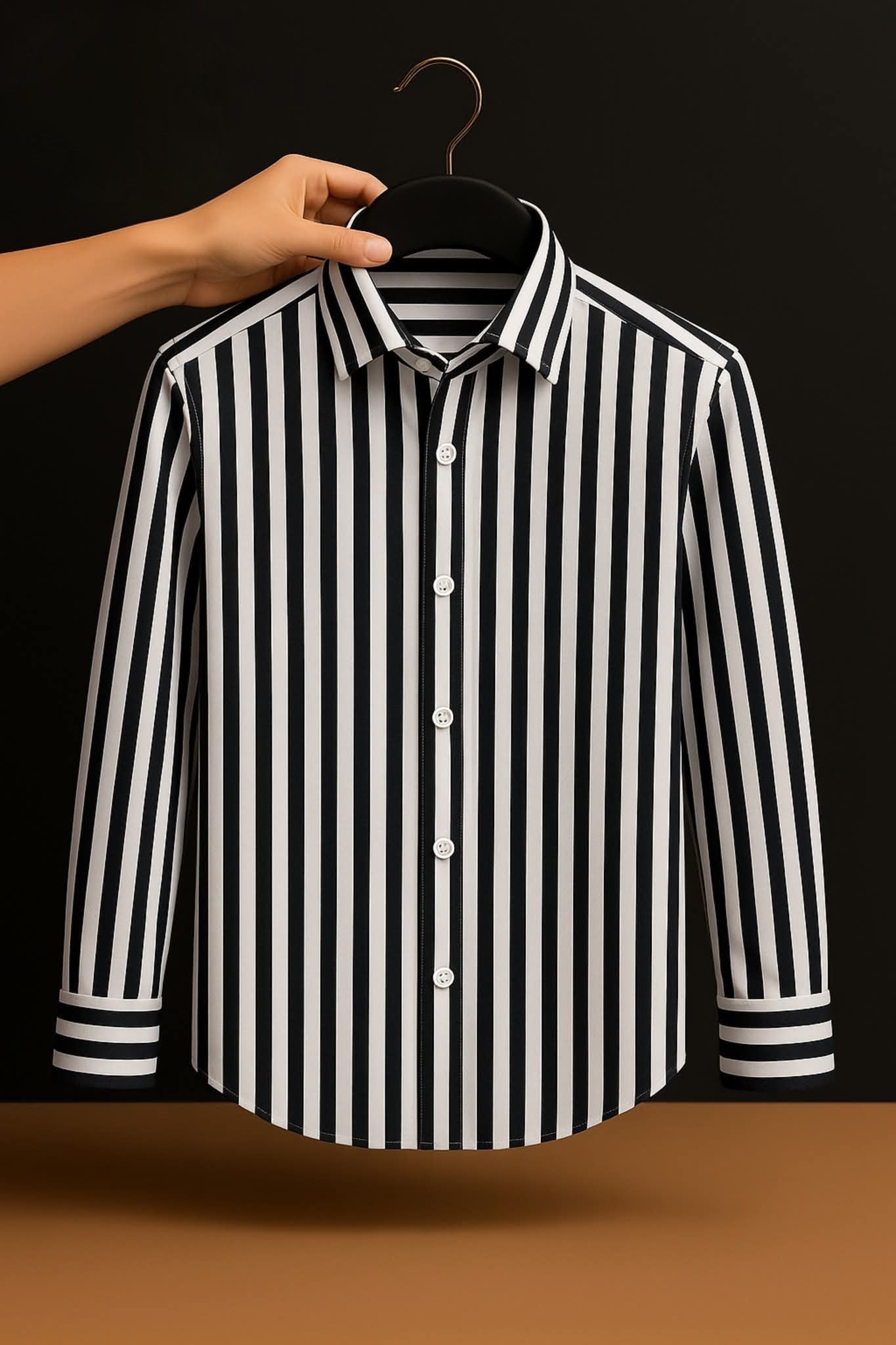 Old Money Full Sleeve Shirt -Black &White