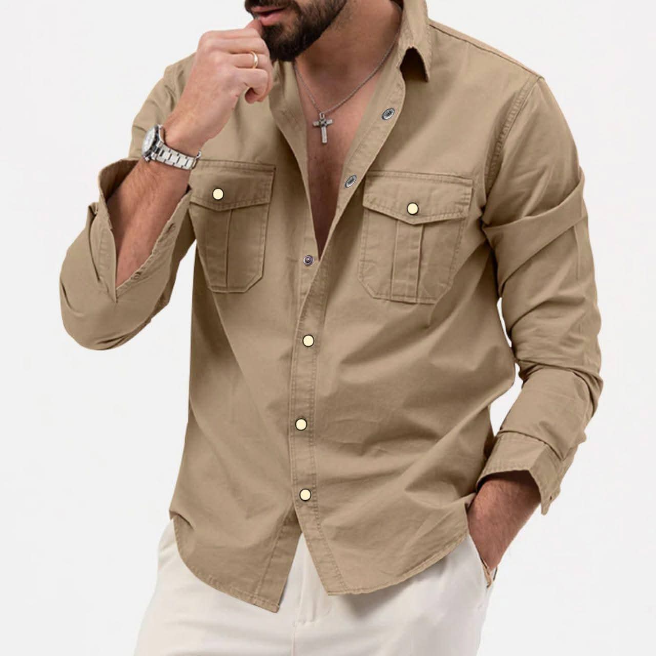 SnapButton Double Pocket Shirt