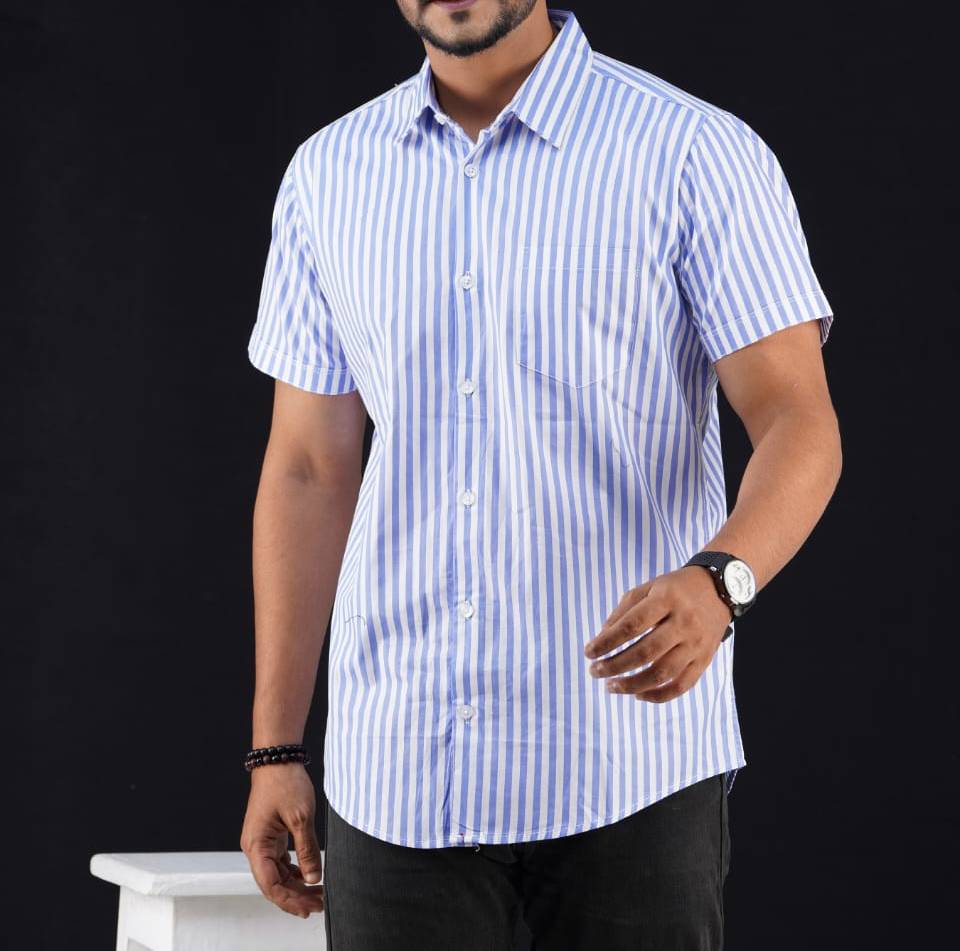 Half Sleeve Stripe Shirt - 2