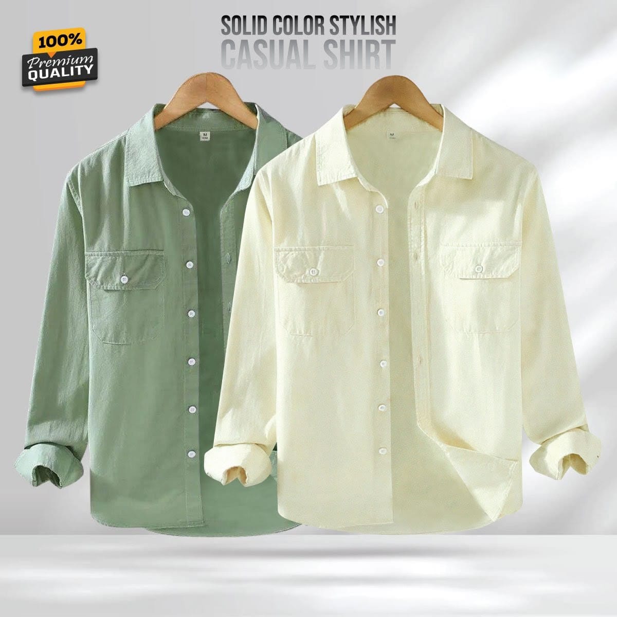 Full Sleeve Double Pocket Premium Shirt - 2 Pis Combo