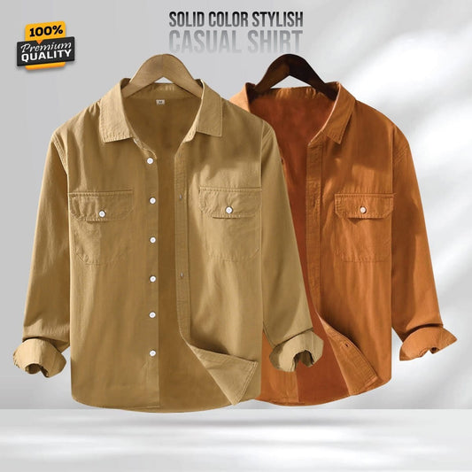 Full Sleeve Double Pocket Premium Shirt - 2 Pis Combo