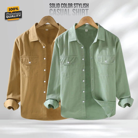 Full Sleeve Double Pocket Premium Shirt - 2 Pis Combo