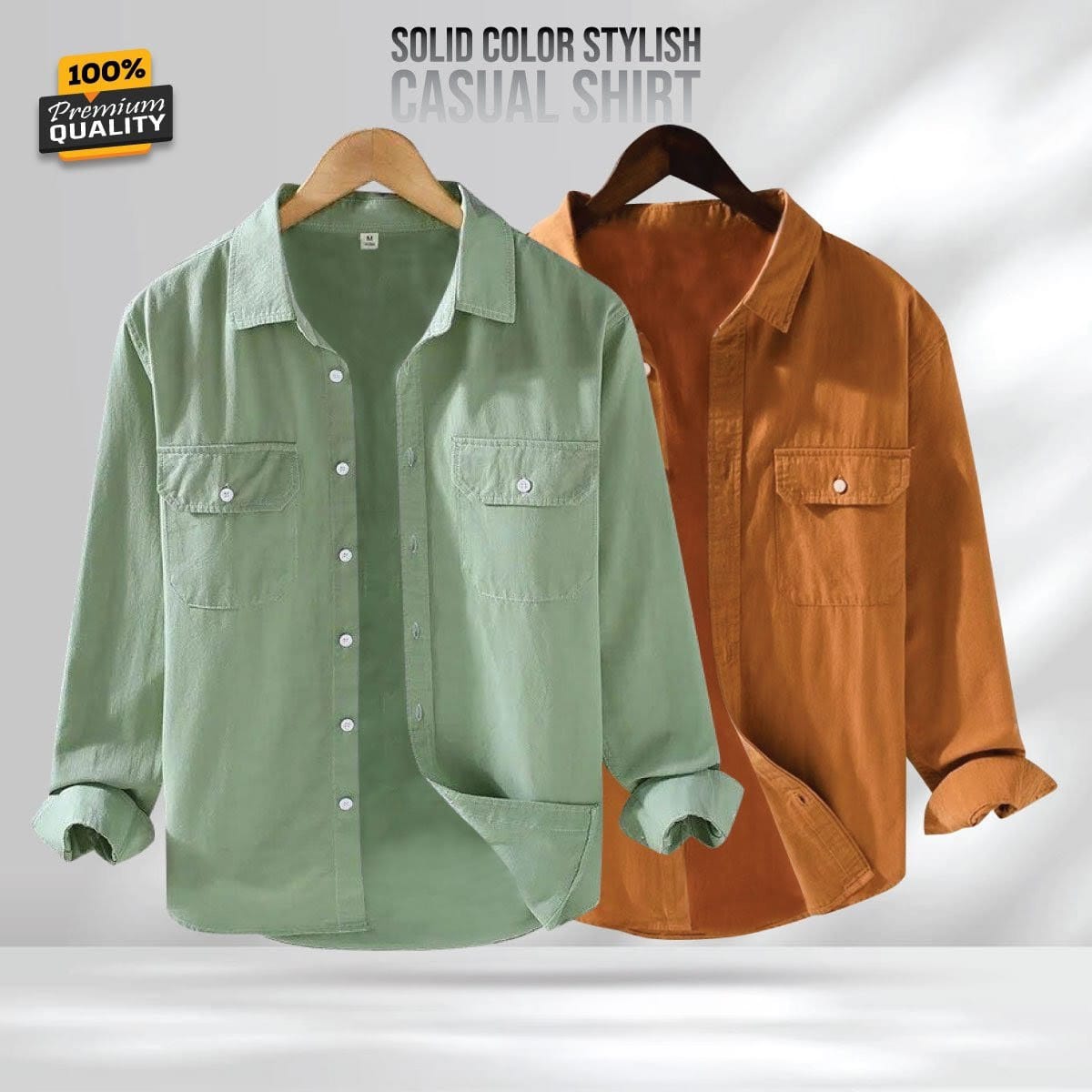 Full Sleeve Double Pocket Premium Shirt - 2 Pis Combo