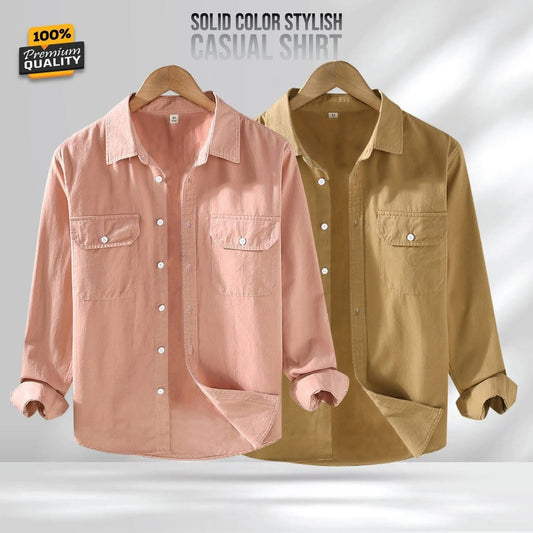 Full Sleeve Double Pocket Premium Shirt - 2 Pis Combo