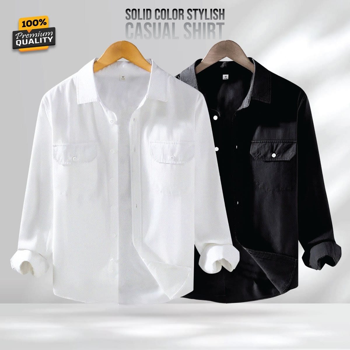 Full Sleeve Double Pocket Premium Shirt - 2 Pis Combo