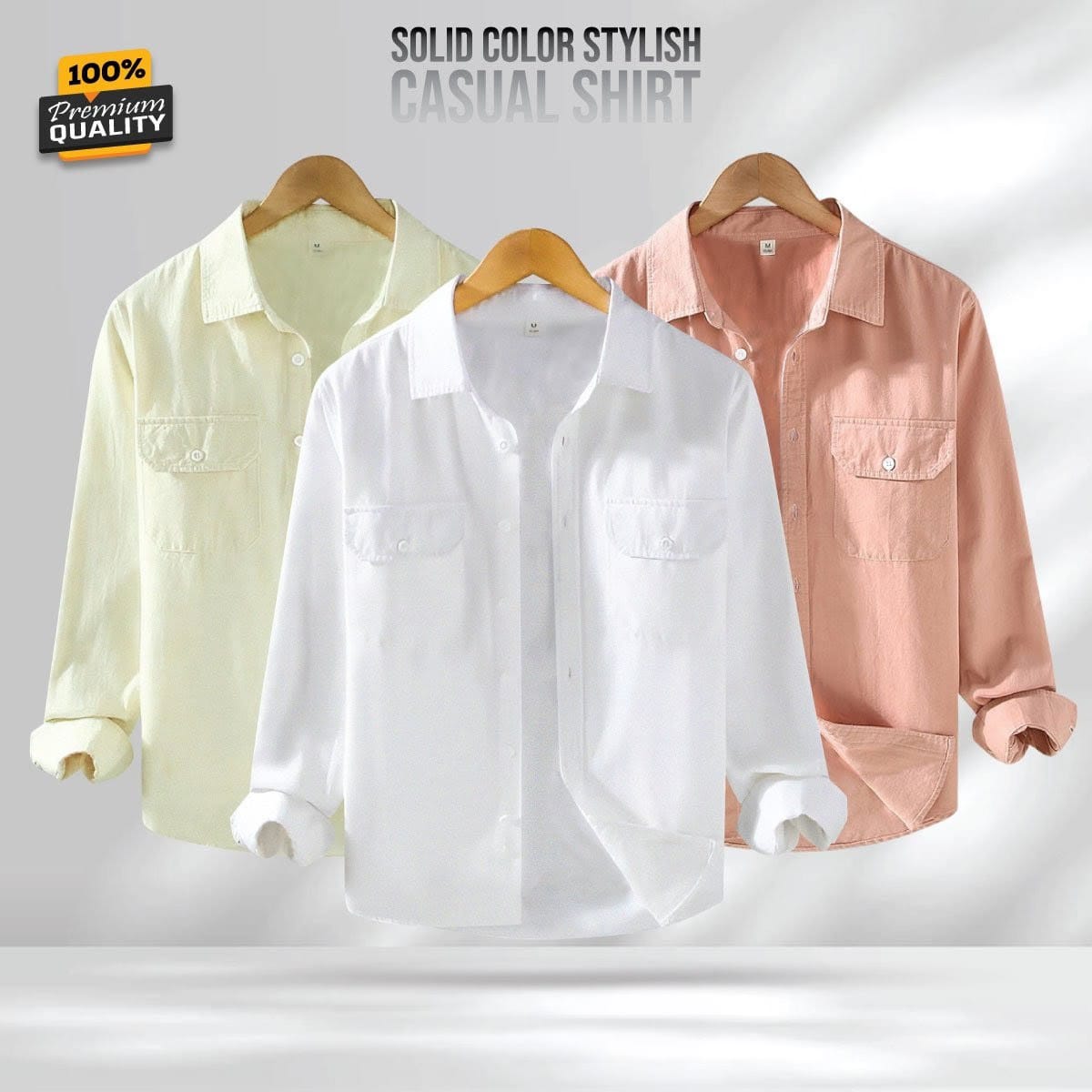 Full Sleeve Double Pocket Premium Shirt - 3 Pis Combo