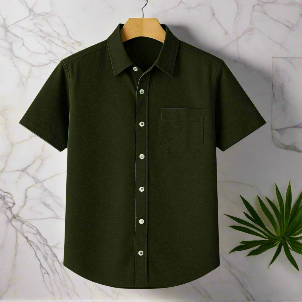 Olive Color Half Sleeve Shirt