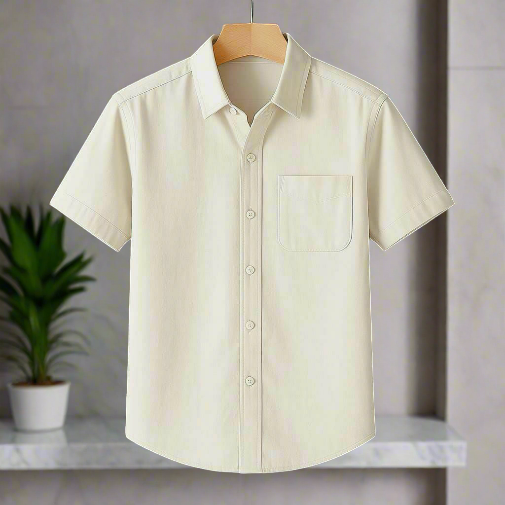 White Color Half Sleeve Shirt