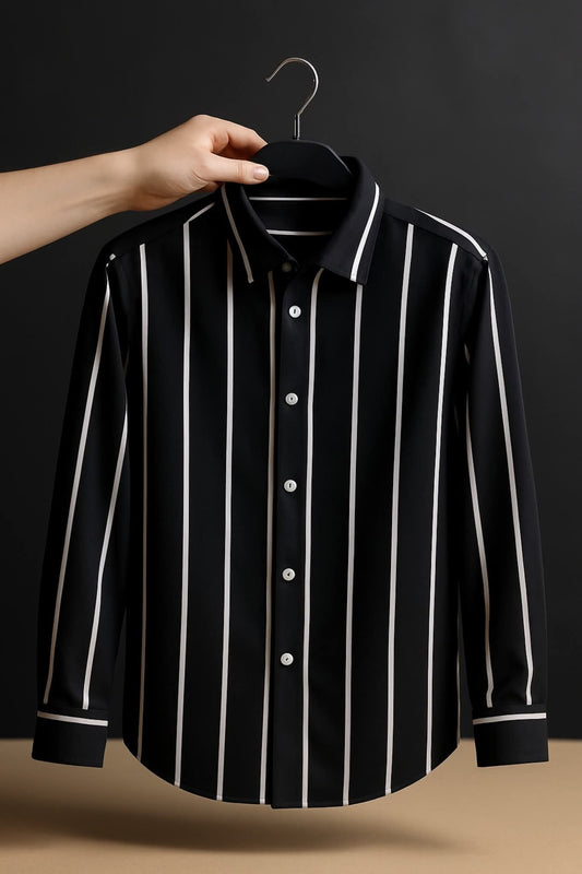 Old Money Full Sleeve Shirt - Black