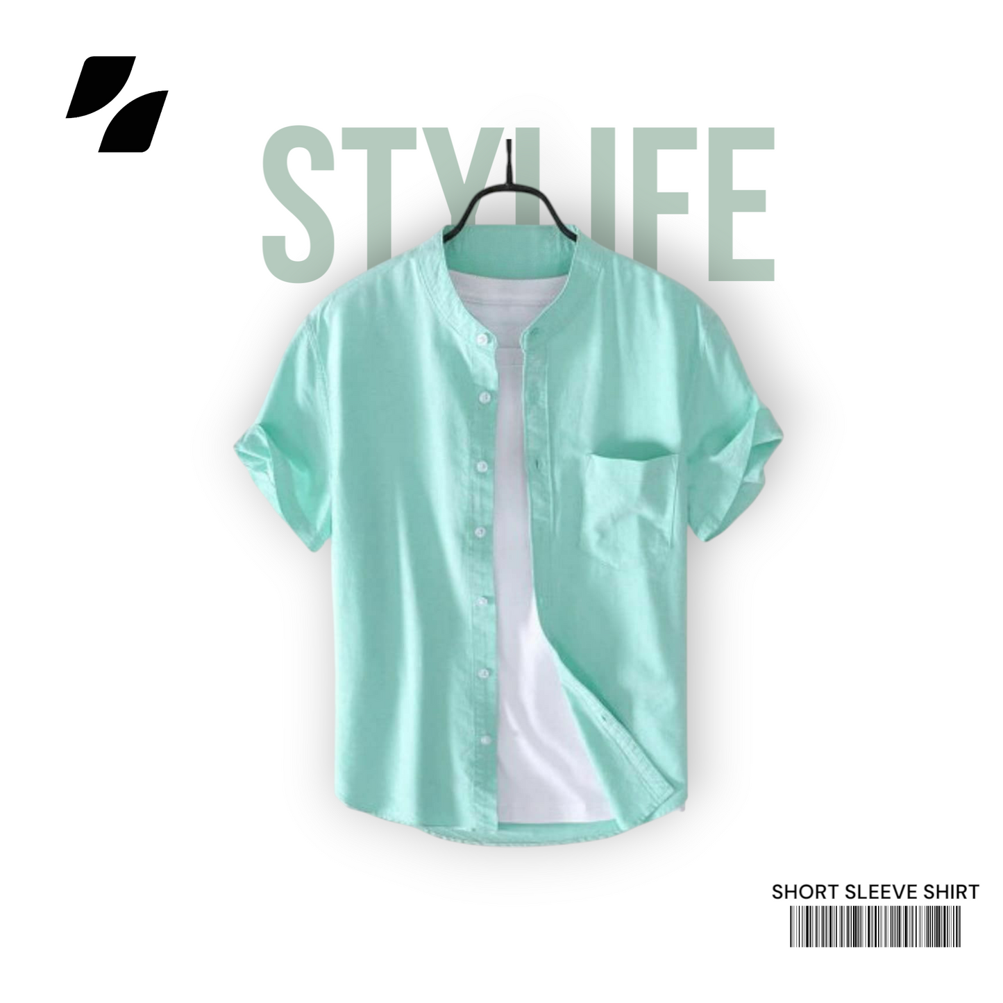 Cyan Color - Half Sleeve Shirt