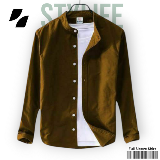 Medium Brown Color - Full Sleeve Shirt