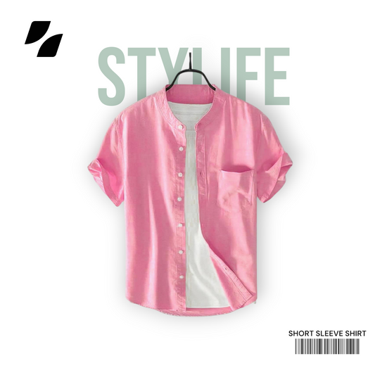 Soft Pink Color - Half Sleeve Shirt